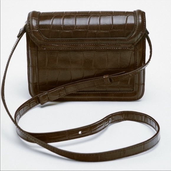 Zara Animal Print Brown Crossbody Bag - Picture 3 of 8